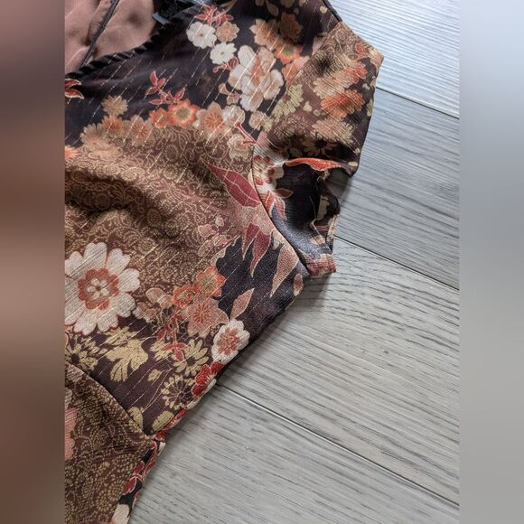 Vintage elementz Y2K‎ Floral Asymmetric Fairycore Cottagecore Midi Dress Size L - Picture 6 of 8